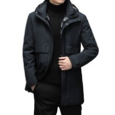 2023冬季纯色加绒棉衣外套爸爸装中青年加厚上衣外套XXH9612-P235，男装棉衣，电商B212（原钱塘6029）