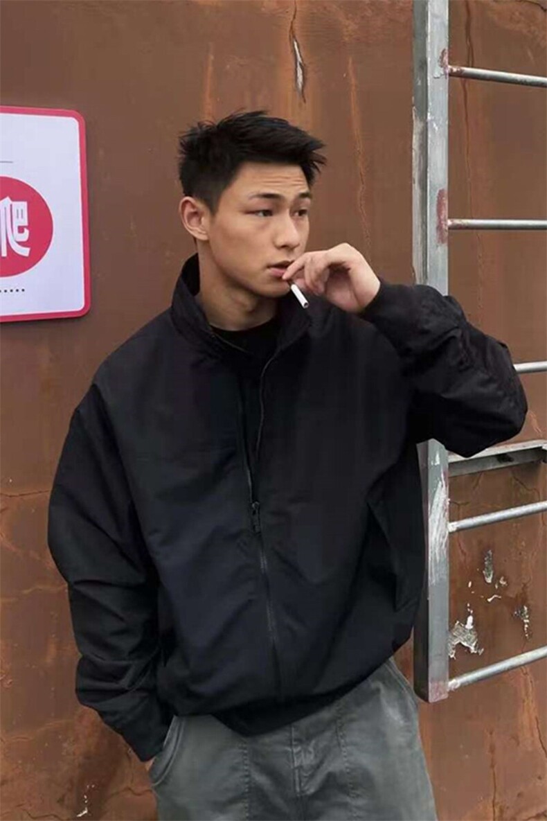 美式复古教练飞行员夹克男春秋款三防立领工装机车棒球服短款外套,男装夹克,星座508（原C305）