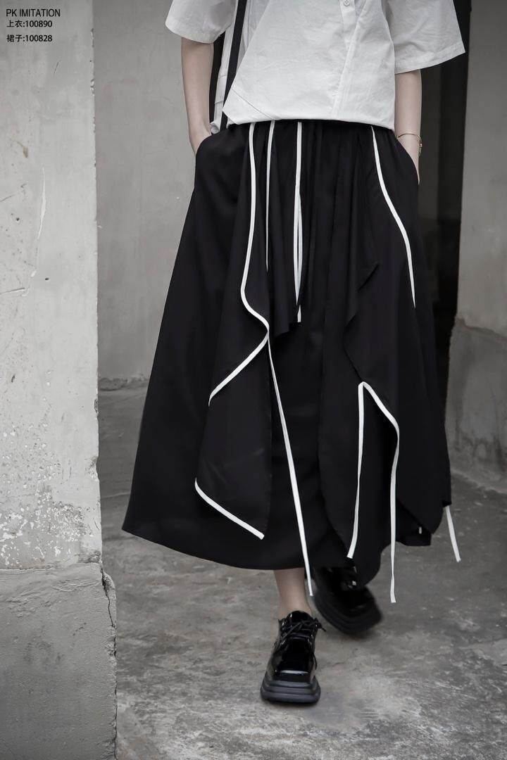 现货：黑白条下身裙.设计款，其它，拒绝模仿