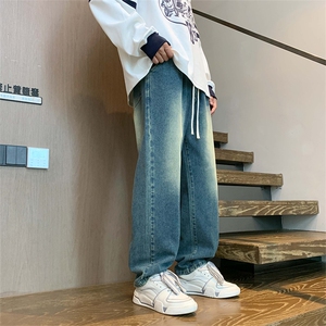 高品质，现货主推！宽松直筒水洗复古牛仔裤男 A080-9299-P40控68图片