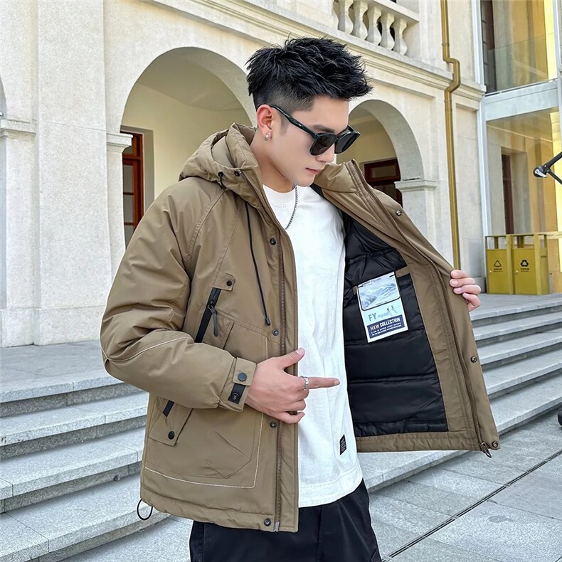 MV5-P225标连帽羽绒服男石墨烯加厚保暖男士潮牌工装夹克外套,男装夹克,星座703-1