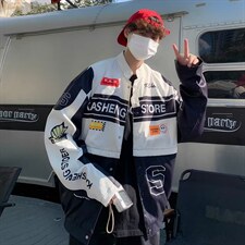 男秋季潮街头可拆卸外套情侣机车夹克短上衣宽松美式WT17P70，男装夹克，星座1116-2