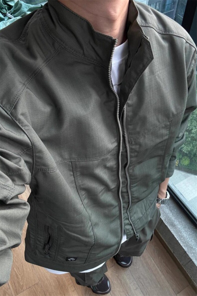 绿色工装立领外套棒球服美式飞行员夹克JK2233特P70,男装夹克,星座908-1