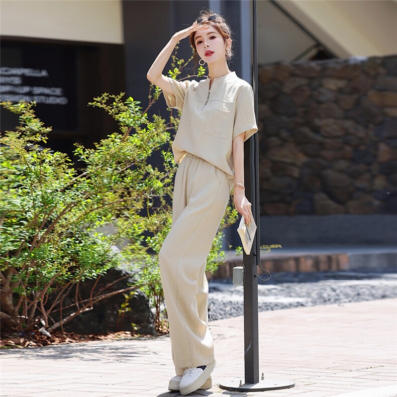 休闲时尚套装女2025夏季爆款小个子气质减龄宽松显瘦遮肉两件套潮,女装套装/套裙,梦依杭