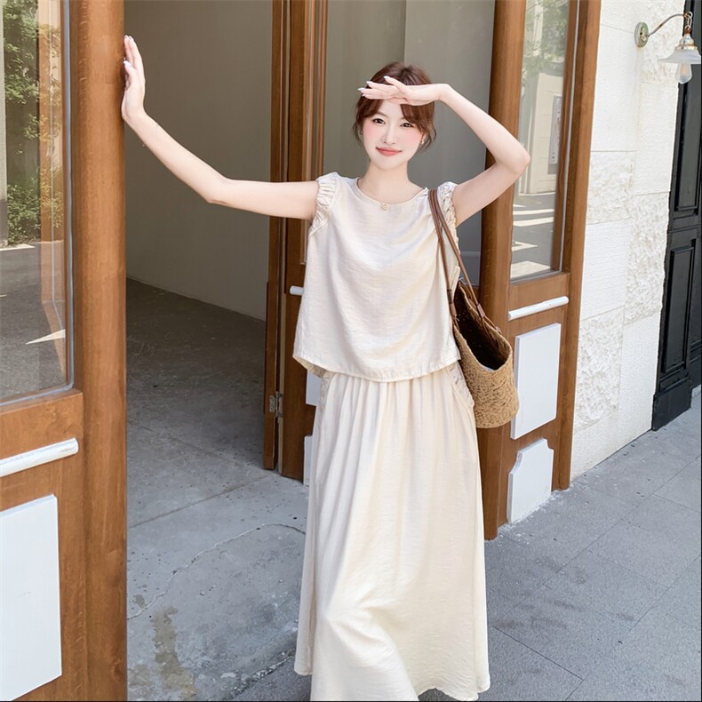 主推重工艺女夏新款休闲减龄穿搭套裙两件套A2609-148-K228,女装套装/套裙,美静678
