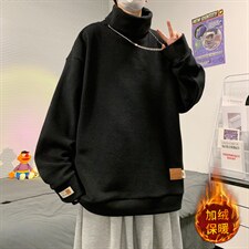 港风大码宽松男士加厚打底衫内搭长袖卫衣T201P45限68，男装卫衣，电商A089-1