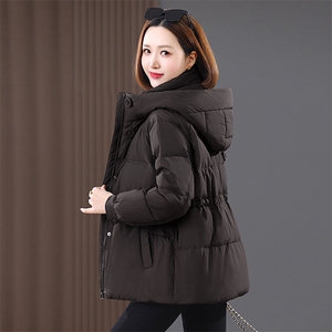 羽绒服冬季新款2024年羽绒服女加厚连帽中长款防风立领白鸭绒图片
