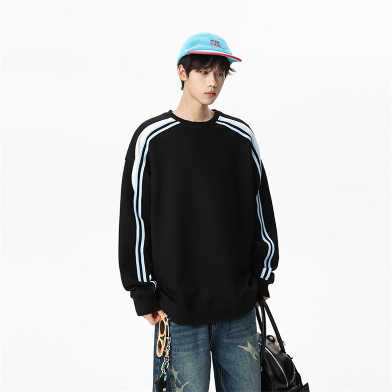 311B-1-9102-P32控59时尚高街套头卫衣拼接宽松休闲百搭上衣，男装卫衣，星座311B-1