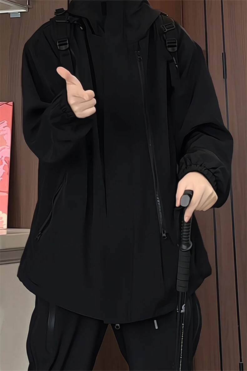 JK8008/特P50秋装港风防水拉链冲锋衣男潮流夹克个性外套,男装夹克,电商A141