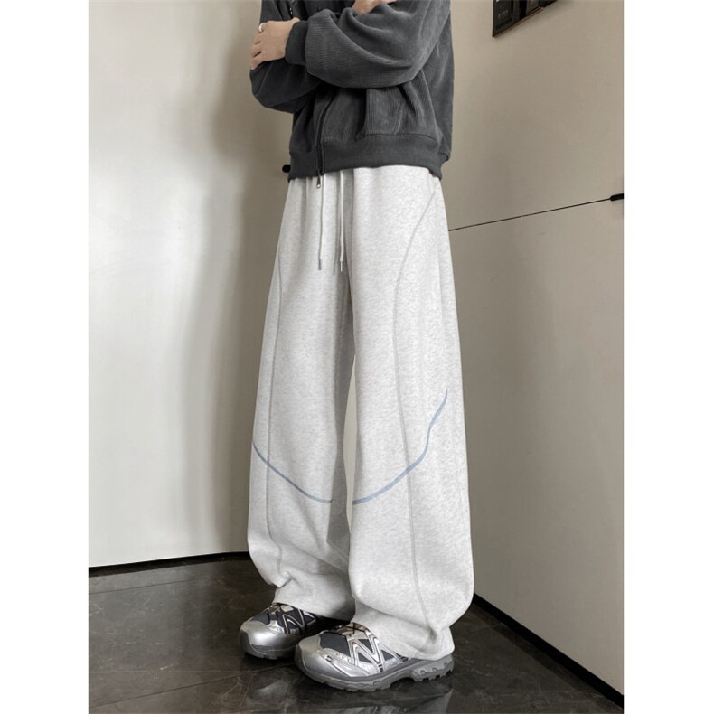 抖音品质美式彩色明线设计感百搭休闲卫裤B315-K25857-特p40控78，男装休闲裤，电商B315