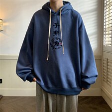 纯棉连帽卫衣男大码运动帽衫宽松薄WY2070-P35加绒款-P40，男装卫衣，电商A040