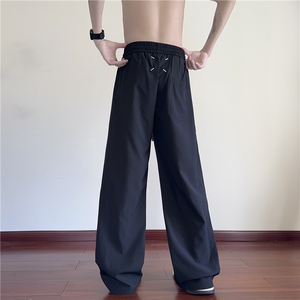 抖音品质夏季新款纯色冰丝透气宽松休闲裤B315-K25665-特p30控58图片