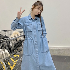2024年春装宽松工装牛仔连衣裙212A-8821-P135-K188，女装连衣裙，浙宝212A
