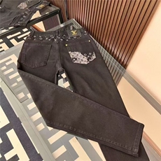 1506/QA050/P50潮牌欧货高端轻暗花印花男士牛仔裤修身韩版裤子，男装牛仔裤，星座1506