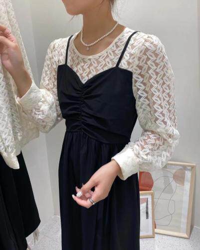 韩系蕾丝拼接连衣裙，女装连衣裙，艾米缇