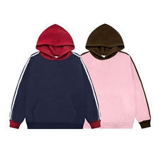 抖音品质！重磅350克纯棉潮牌拼色撞色三条杠连帽卫衣AH207p32，男装卫衣，星座610B-1