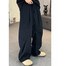 秋冬季设计感拼接阔腿直筒运动休闲裤男宽松轻奢长裤子KJ36，男装休闲裤，星座1116A（原606A-3）