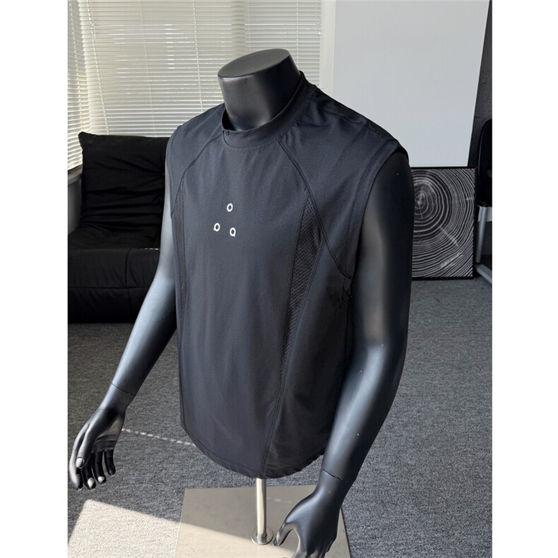 图冰皮轮廓形透气网孔无袖夏季男士印花潮流背心特P25，男装背心/马甲，电商C306-1