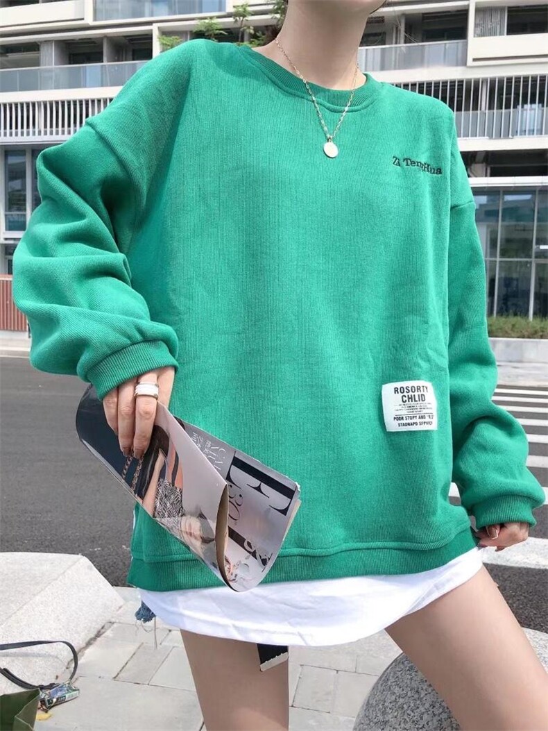 刺绣字母加绒卫衣，女装卫衣/绒衫，一杭