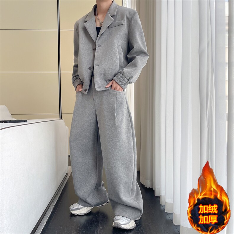 2025冬季网红加绒西服套装西装两件套运动套装P175常规P165，男装西服，星座1104（原A460）