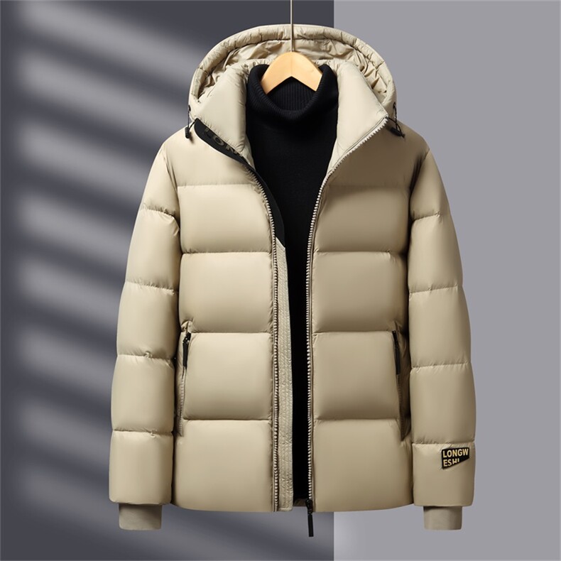 新款时尚韩版男士情侣刺绣黑金连帽白鸭绒羽绒服男，男装羽绒服，星座301D-5(原星座1415）