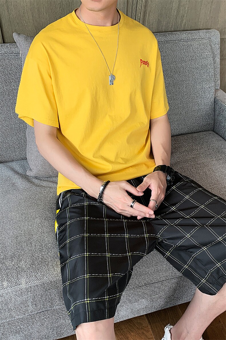 情侣装夏装套装短袖运动服男休闲两件套运动服夏天薄款DS785T,男装T恤,电商A102