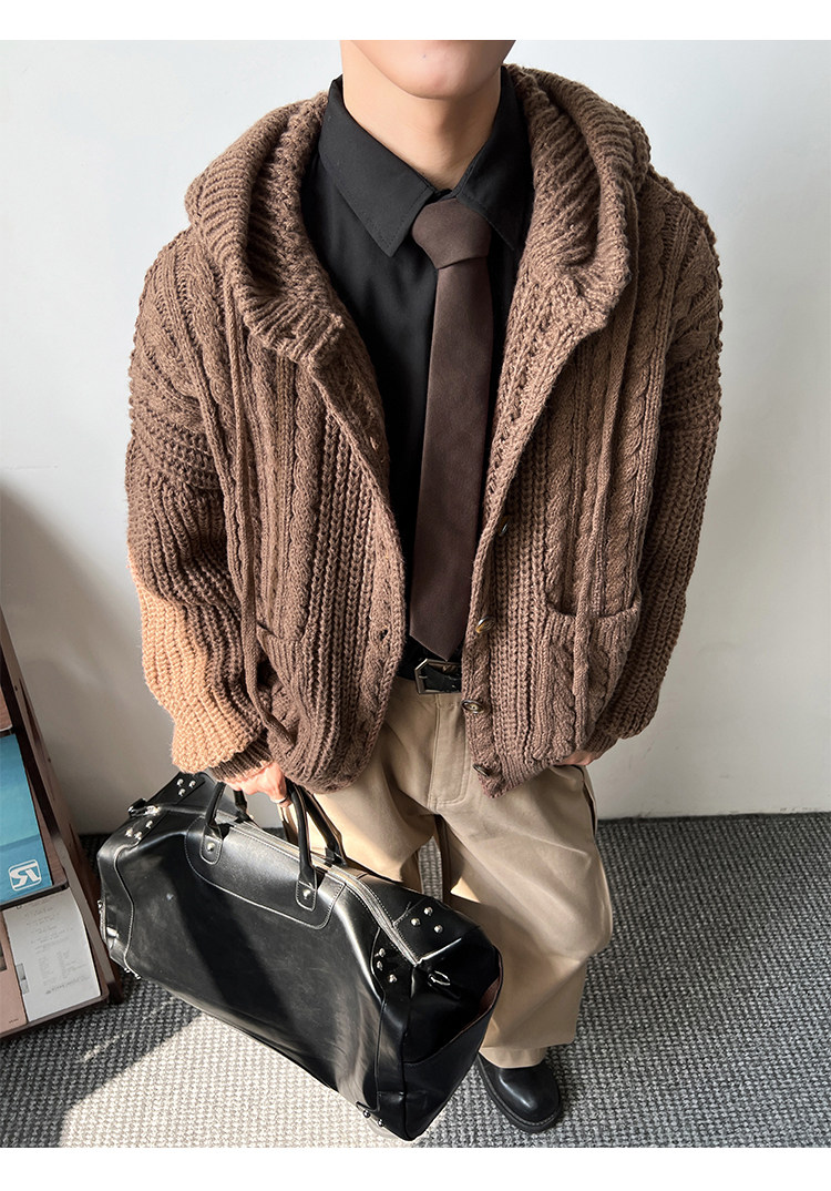 老钱风950克超柔软北极绒针织开衫毛衣外套W1569/特P75,男装针织衫/毛衣,电商B350