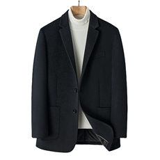 2024年秋冬季新款针织羊毛单面呢大衣商务绅士，男装毛呢大衣，织美生