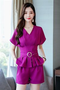 2023夏装新款大码女装两件套夏季时尚奢华修身套装081，女装套装/套裙，火爆靓佳人