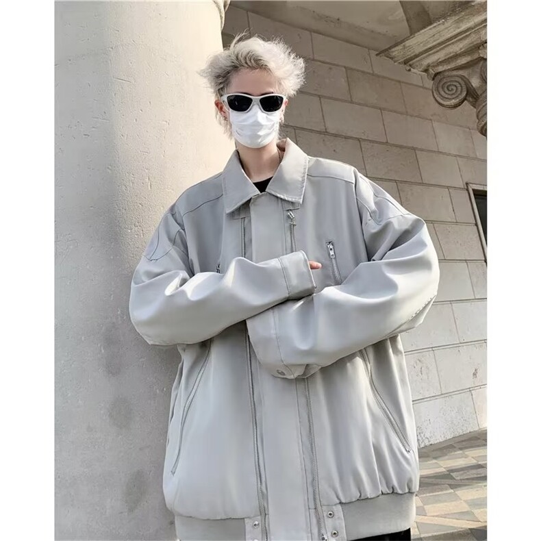 A916P70秋季小众拼色宽松情侣夹克美式复古潮牌设计感外套男,男装夹克,星座512-6