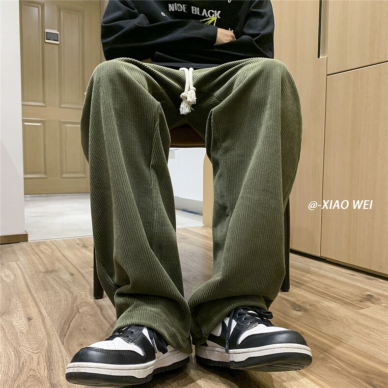 秋冬休闲裤男直筒裤灯芯绒阔腿裤D329-QM529-P45-控58图片