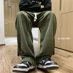 秋冬休闲裤男直筒裤灯芯绒阔腿裤D329-QM529-P45-控58图片