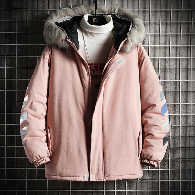 MM48130-P130冬季大毛领衣男士大码加厚袄男服网格挂拍,男装棉衣,电商A040A