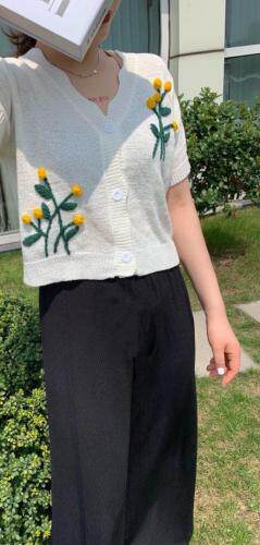 针织短袖够花，女装，优衣尚