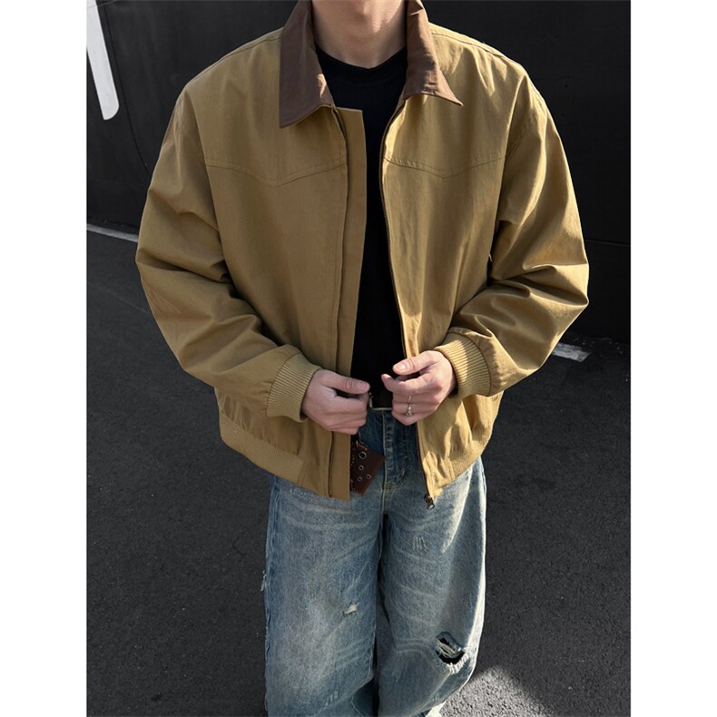 美式工装夹克水洗帆布翻领外套男xh90-特p80,男装夹克,电商B367