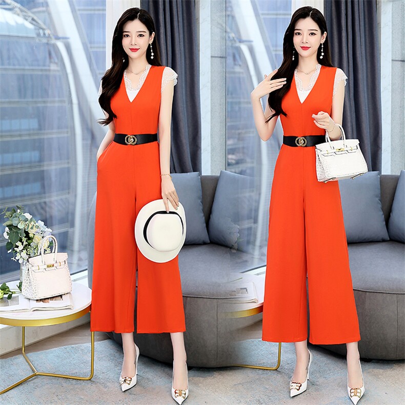 2023年夏季新款时尚气质优雅有女人味的两件套连体裤，女装连体裤，火爆靓佳人