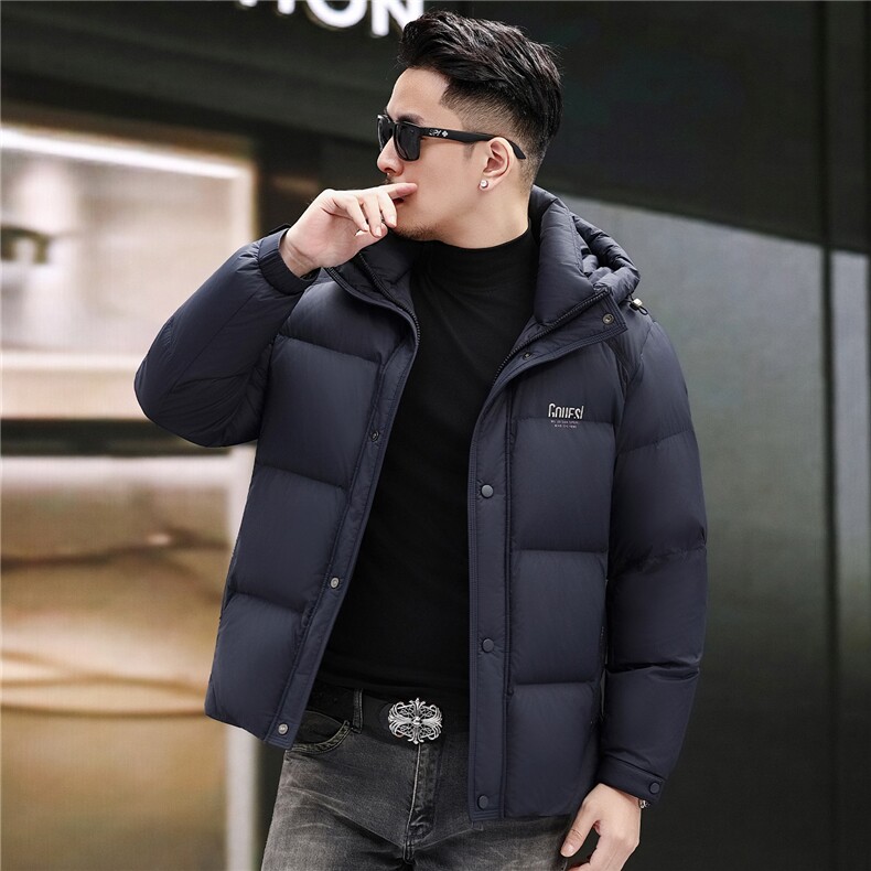 2025新款冬季短款90绒子白鸭绒羽绒服外套中年男装加厚羽绒服夹克,男装夹克,钱塘723