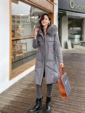 2021长款羽绒服大毛领羽绒服，女装羽绒服，炫女孩