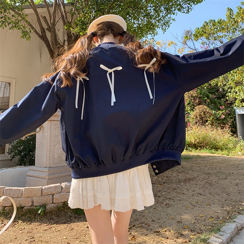大货藏青色棒球服2C309-2503-p125-k178,女装短外套,2C309