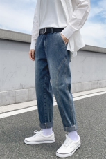直筒牛仔裤秋季男士潮牌流宽松休闲九分韩版百搭长裤子7119，男装牛仔裤，电商A318