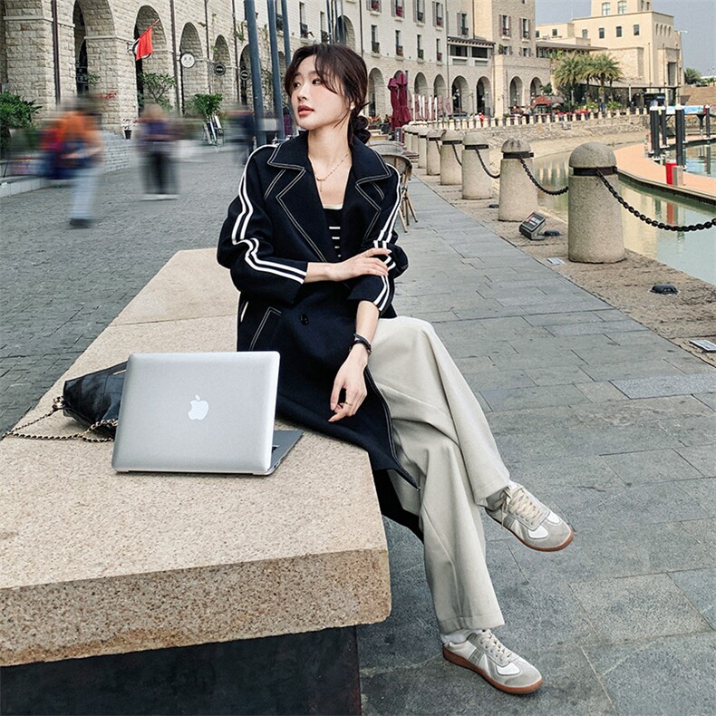 2024年春装新款设计感时尚潮流韩版休闲风衣中长款外套女,女装风衣,一九零