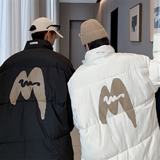 情侣棉衣新款立领面包服M字母棉服棉袄外套3352-P65控98量大有差，男装棉衣，星座207