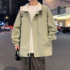 港风双面穿上衣夹克宽松落肩立领冲锋衣外套JK908P70，男装夹克，星座1204-3