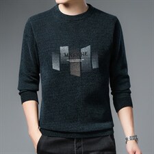 B-N21835冬季新款男士圆领毛衣天鹅绒加绒针织打底衫男装保暖P55,男装针织衫/毛衣,电商B360
