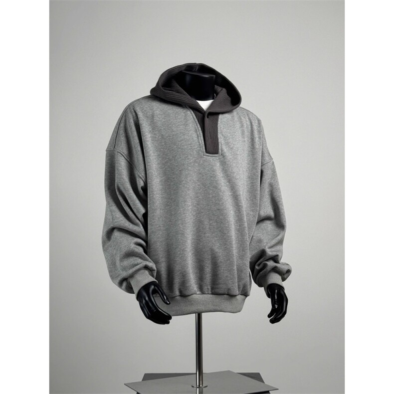 【有货】C80CC-特P40假两件拼接针织连帽卫衣外套男,男装卫衣,星座1007（原301D）