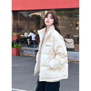 字母印花棉服男款冬季棉衣外套黑色立领面包服 MY262图片