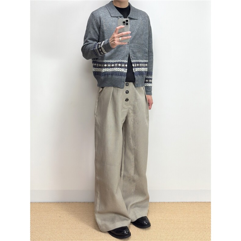 费尔岛针织开衫翻领毛衣针织衫D328-M8801-P75,男装针织衫/毛衣,电商D328