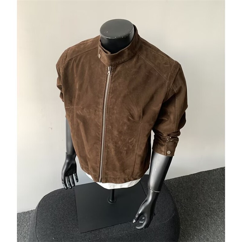 9226-P102美式复古高级感鹿皮绒外套男士春秋冬季款潮牌痞帅，女装短外套，电商B323A