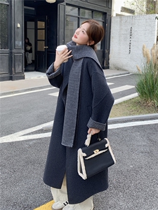 韩版减龄长款双面羊绒大衣女2025年冬季新款显瘦加厚保暖毛呢外套图片