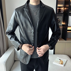 抖音直播新款皮衣男店主风西装皮西服男装外套主推PY0917-P85，男装皮衣，星座1207-1